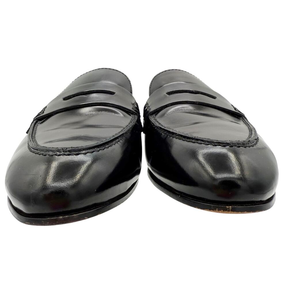 J Crew Academy Loafers Black Leather Flat Mule Slides Size 10 Shoes - Picture 4 of 13